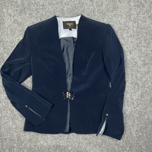 Louise Ricci Blazer Womens Size 8 Blue Silky Business Party Cocktail Date